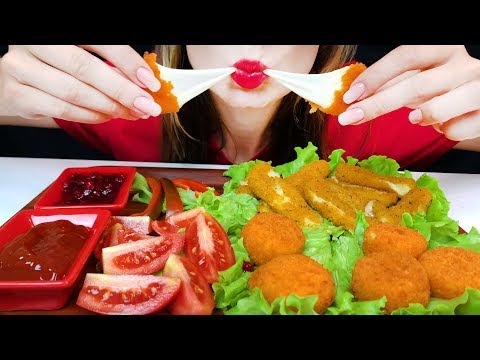 ASMR CHEESY FRIED SHRIMP, CHEESE BALLS, SAUSAGE BHC (EATING SOUNDS)