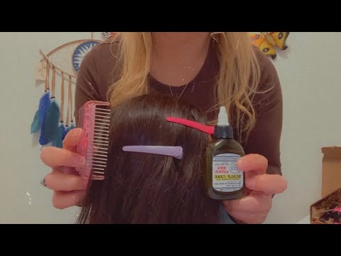 ASMR| Scalp Check- hair & scalp treatment, lots of tools and scalp oiling- mannequin head 😴