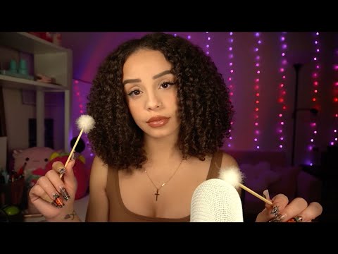 ASMR | mic scratching & tapping w/ mouth sounds + ear cleaning & slime sounds 💕+