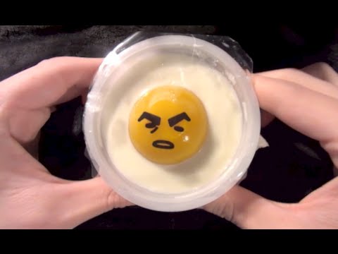 [音フェチ]ぐでたま マンゴー杏仁豆腐 [ASMR]"Almond jelly with mango" 아몬드젤리 EATING SOUNDS 少し咀嚼音 [JAPAN]