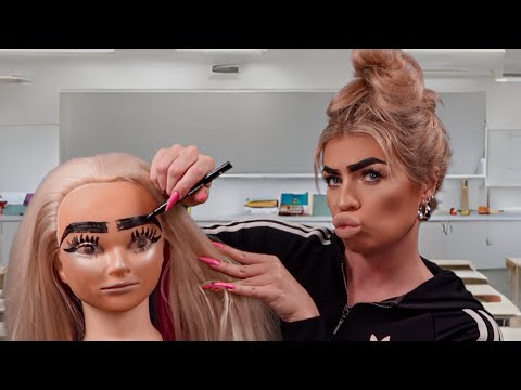 ASMR british chav gives you a makeup tutorial on a mannequin 💄🧡 (roleplay)