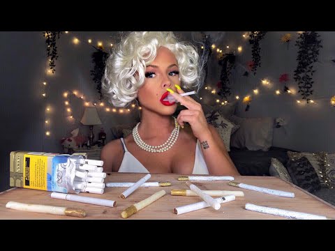 ASMR EDIBLE CIGARETTE EATING WITH MARILYN MONROE (MOST SATISFYING EATING SOUNDS) HIGHEST VOLUME