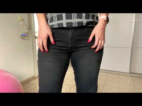 ASMR scratching black jean, pocket play and tapping belt ( fabric sounds no talking)