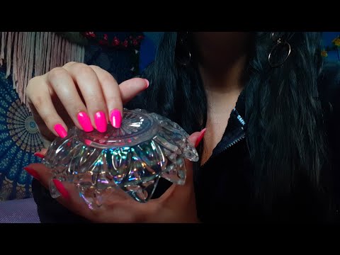 ASMR tapping on glass objects