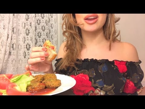 Falafel Pita Sandwiches (ASMR Eating Sounds)