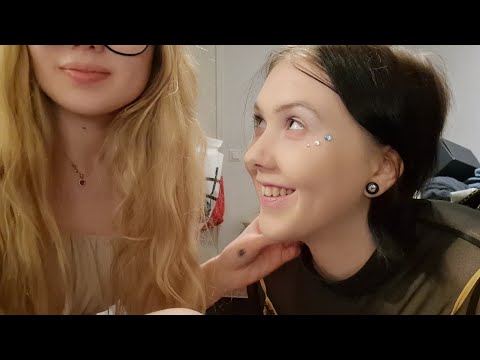 ASMR doing my sister makeup for a night out