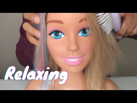 ASMR Hair Brushing Roleplay On Barbie | Doll Hair Salon (Brushing, Spray Bottle Sounds, Hair Play)