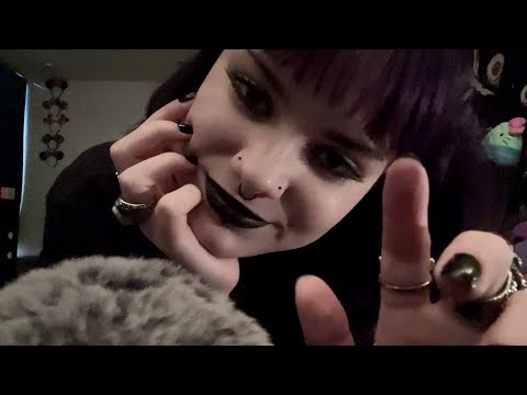 ASMR | Up-Close Hand Movements & Whispers 🥀 finger fluttering, mouth sounds, etc