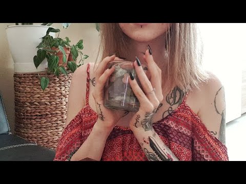fast tapping on crystals with black nails (no talking) asmr