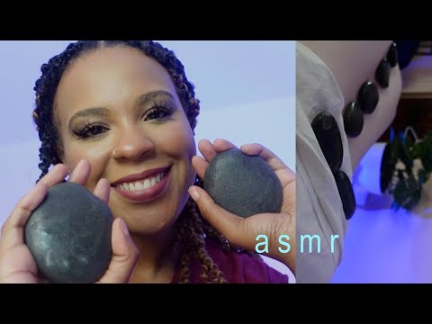 RELAXING ASMR Hot Stone Back Massage from Jamaican Masseuse + dual camera angles