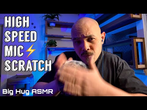 [ASMR] Fast Mic Scratching w/ fluffy mic cover, rhythmic, high speed + tingle inducing whispers 🤗