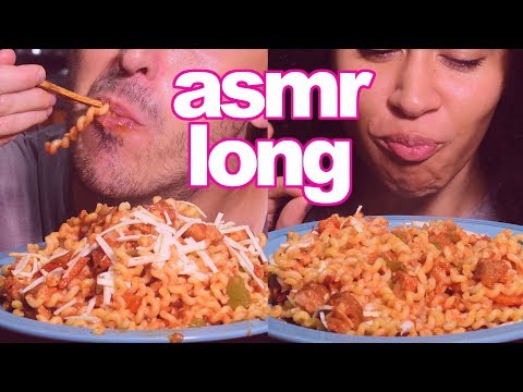ASMR Long! STEREO Couples Eating Meaty Pasta (Soft Slurping Eating Sounds) | Nomnomsammieboy + Girl