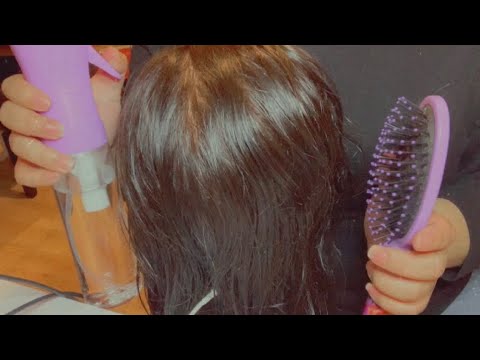 ASMR| Removing braids + hair brushing + scalp scratching + water sounds= the BEST 30 min asmr video!