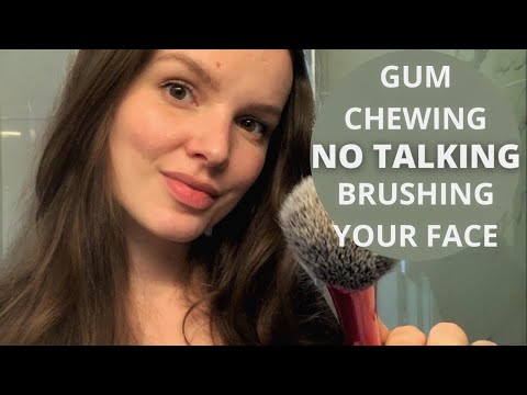ASMR 1 HOUR Slow handmovements | Face Brushing & Face Touchig | Gum chewing | Personal attention