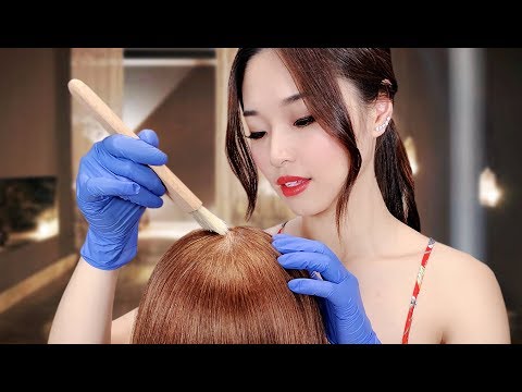 [ASMR] Sleepy Hair Dye Treatment