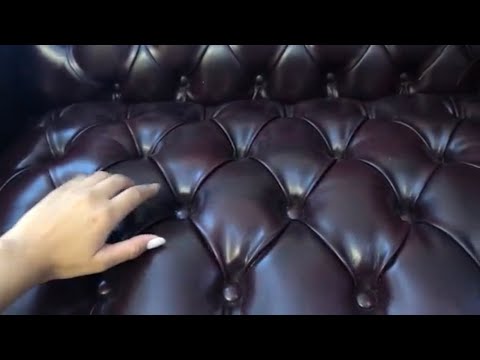 ASMR TEXTURED Leather Couch TAPPING/SCRATCHING