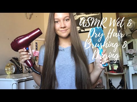[ASMR] Hair Drying & Wet & Dry Hair Brushing