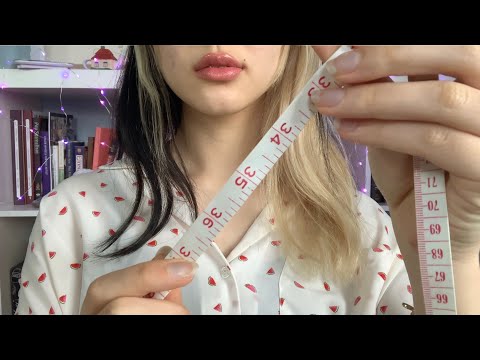ASMR Measuring & Writing on Your Face📏 (up-close personal attention)
