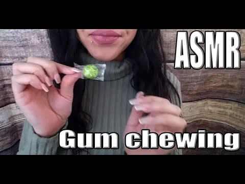 {ASMR} chewing green gum