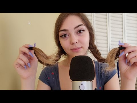 ASMR | Hair Braid Scratching and Playing (NO TALKING)