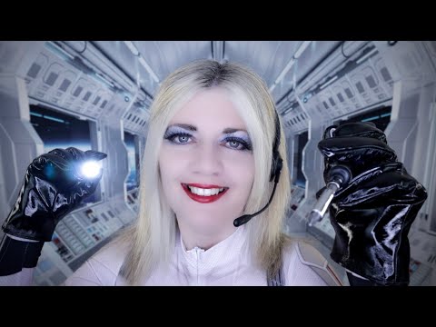 ASMR Spaceship Engineer Fixes You | Sci-Fi | TINGLY Binaural Light & Sound Triggers | PVC Gloves