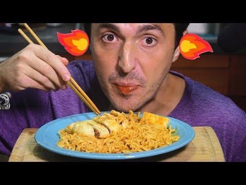 Mania Fire Noodle w/ Hot Pocket Sushi Roll | Mukbang ASMR | Nomnomsammieboy