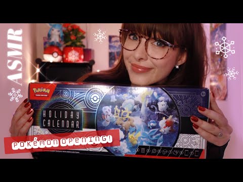 ASMR 📅❄️🎁 Cozy Pokemon TCG Holiday Calendar Unboxing & Card Opening! Whispers, Tapping & Crinkles
