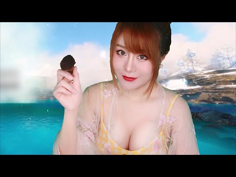 ASMR Hot Spring Snow Girl Give You a Spa Personal Attention