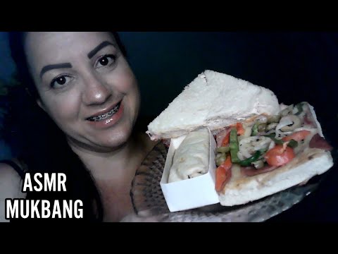 ASMR-MUKBANG COMENDO SANDUICHE PIZZA E BURRITOS🤤