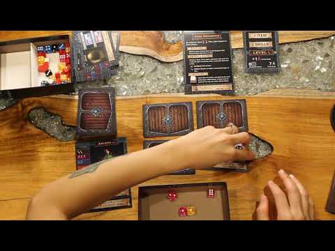 ASMR - Playing One Deck Dungeon solo. Die rolling / Card flipping