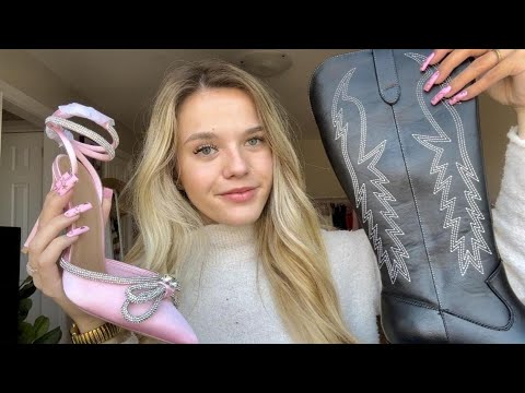 ASMR Over-Explaining My New Shoes 🛍️ (long nail taps & scratches)