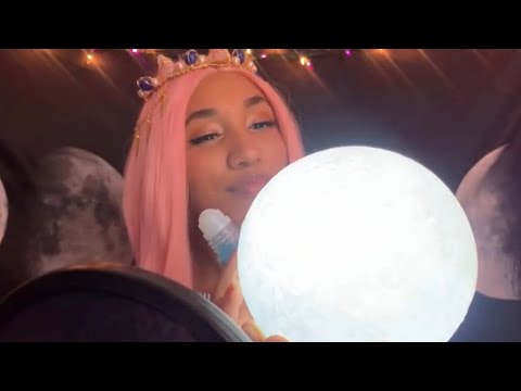 ASMR | Peaceful Moon Goddess Helps You Sleep | Tapping + Brushing + Up-Close Attention + Jewels