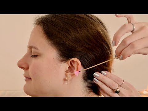 ASMR | Gentle Ear Attention, Tracing, Feather Tool, Hairline Scratching (Whisper, Real Person ASMR)