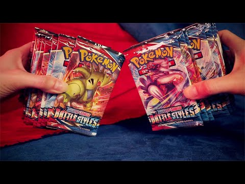 Opening Pokemon Battle Styles Booster Box 🆚 ASMR Relax Crinkles and Cards Sounds