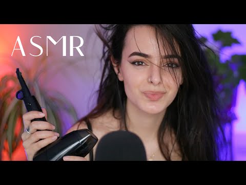 ASMR Hair Play Triggers (Blow Drying, Gentle Hair Brushing in Front of Face) | Nymfy Official