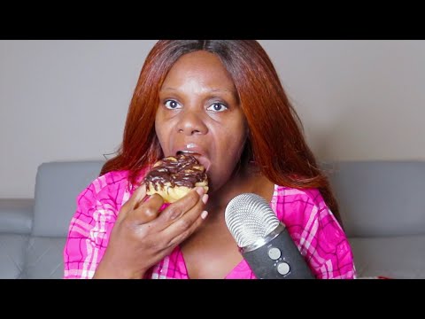 Chocolate Covered French Crueler ASMR EATING SOUNDS