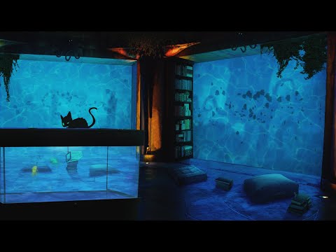 You spend the night at the aquarium | ASMR Ambience | Underwater Soundscape