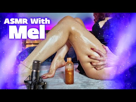 ASMR With Mel | ASMR Relaxing Foot Massage With Shimmer Oil  SUPER HOT 🔥