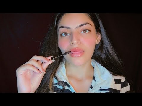 INDIAN ASMR| Doing Your Eyebrows -Spoolie Nibbling - wet mouth sounds|Hindi Asmr
