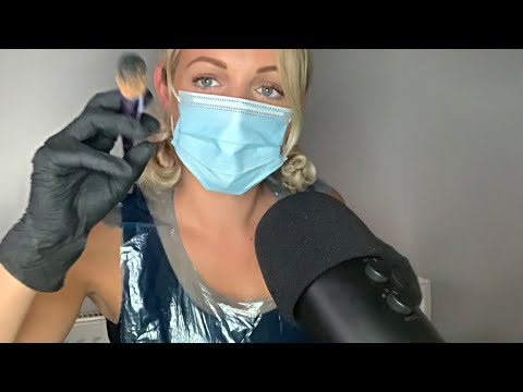 ASMR MAKEUP APPLICATION | FAST and AGGRESSIVE | LATEX GLOVES and PLASTIC APRON