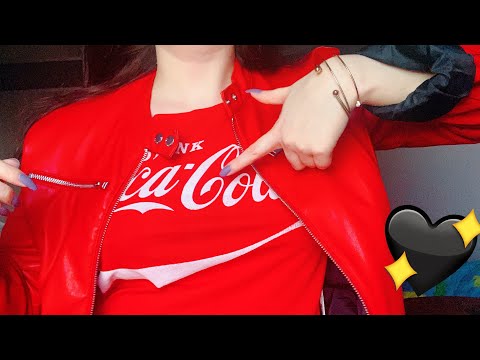 ASMR: SCRATCHING ON MYSELF 🍒❤️ Jacket, Coke Shirt, Hair etc.