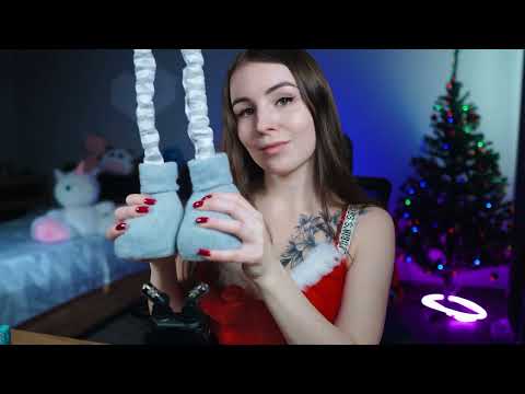 ASMR X-MAS TRIGGERS Mouth Sounds | Brushes, Fabric Clothes Sounds | Scratching And Tapping