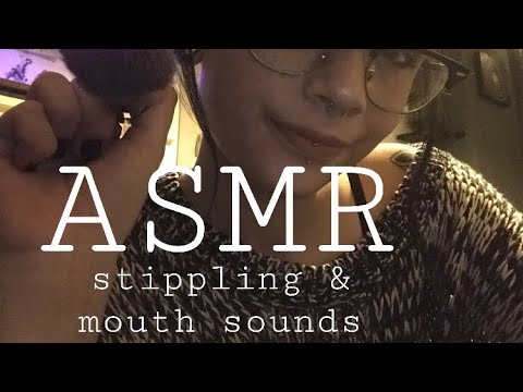 ASMR stipples and mouth sounds ♡ (stippling, follow the brush, whispering)