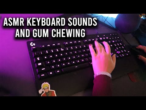 ASMR KEYBOARD AND GUM CHEWING SOUNDS | No Talking