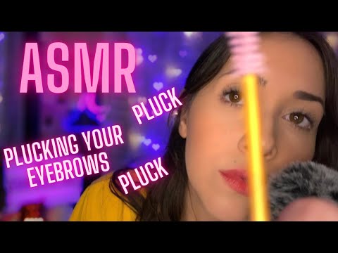 ASMR • Quickly Doing your Eyebrows / Inaudible whispers / Personal attention