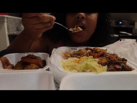 [ASMR] Jamaican Food | Mukbang & Chewy Sounds | 🍛🥘🍴