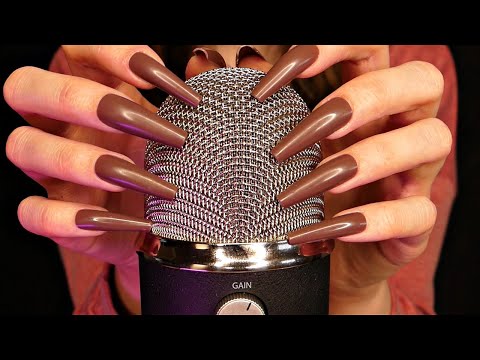 ASMR Mic Scratching | with Mic Brushing & Scratching Assortment | Some Tapping | Long Nails