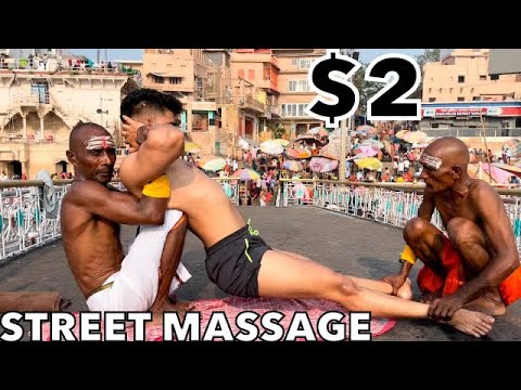 ASMR Street Barber Chamunda brothers Body Building Pose After Massage Session | street Massage