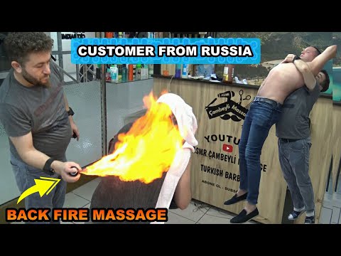 ASMR LOUD CRACK 💈 BARBER TOKSEN-FIRE BACK THERAPY 💈 head,face,ear,neck,arm,palm,rope,foot,ax massage