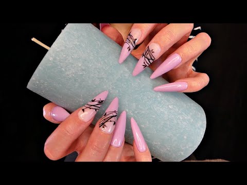 ASMR Candle Scratching | Fast Ear-to-Ear Triggers | Long Nails | No Talking